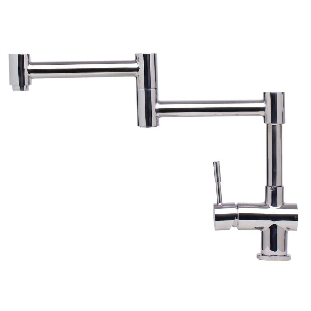 Polished Stainless Steel Retractable Kitchen Faucet with Pull-out Spray
