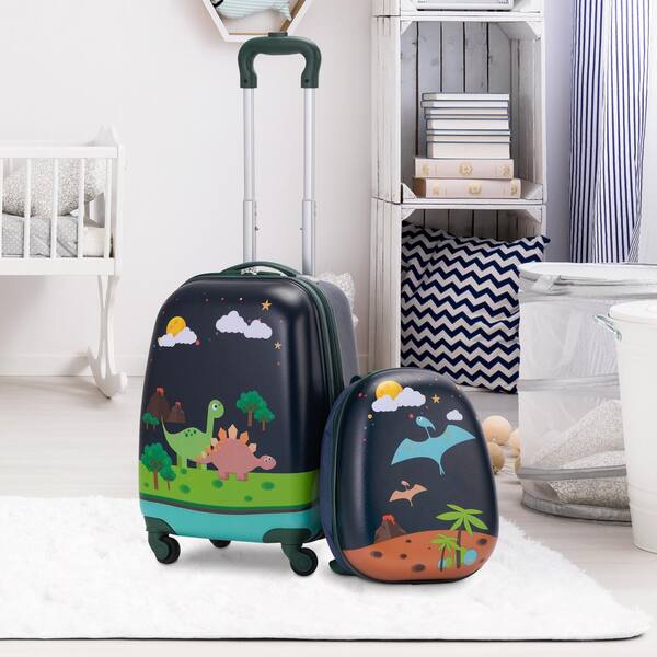 18 Kids Dinosaur Luggage, Hard Shell Travel Carry on Suitcase for Boys Children