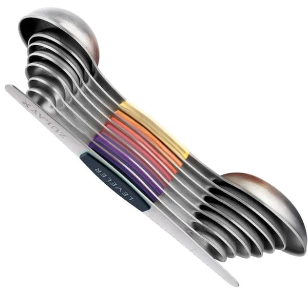 Zulay Kitchen Dual Sided Magnetic Measuring Spoon Set of 8-Sunrise
