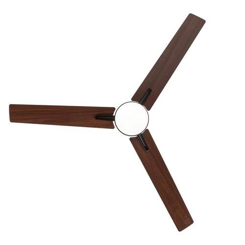 Vladimir 52 in. Integrated LED Indoor Black Ceiling Fan with Light and Remote Control Included Lighting