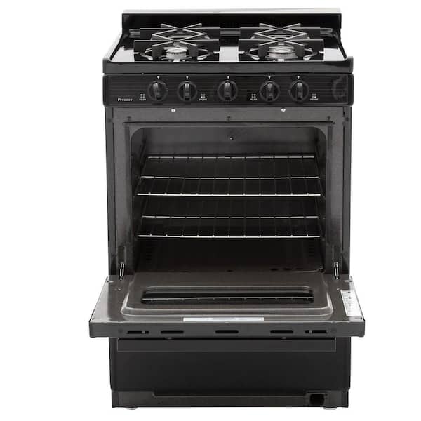 24 in. 2.97 cu. ft. Battery Ignition Gas Range in Black