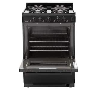 24 in. 2.97 cu. ft. Battery Ignition Gas Range in Black