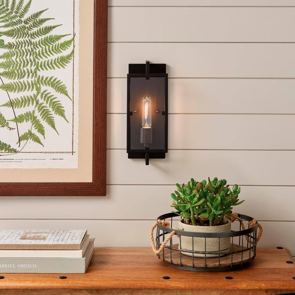 Kenton 4.75 in. 1-Light Vintage Bronze Industrial Wall Sconce with Cage Frame Detail price history on PriceWatchPro