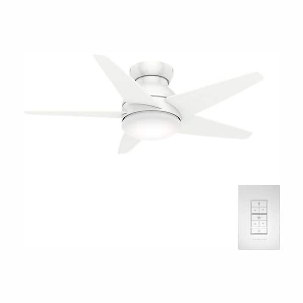 Casablanca Isotope 44 in. LED Fresh White Indoor Ceiling Fan with Light and Wall Control