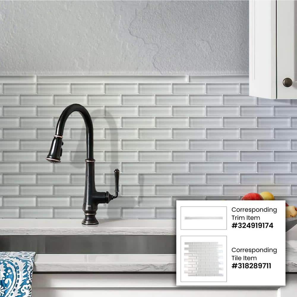 Apollo 11.9" White Glossy Glass Mosaic Tile for Walls and Floors