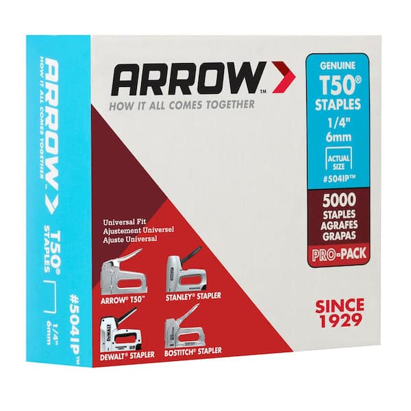 Arrow T50 1/4 in. Leg x 3/8 in. 504IP Galvanized, Med. Crown