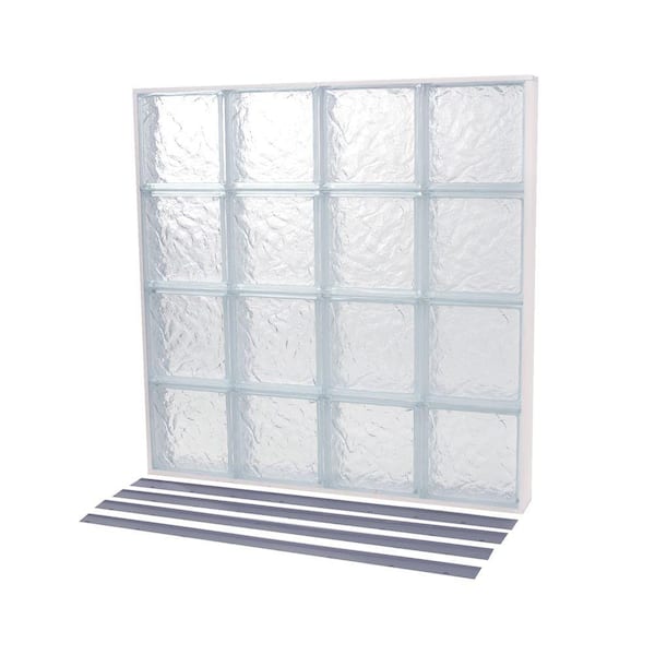 TAFCO WINDOWS 23.875 in. x 35.375 in. NailUp2 Ice Pattern Solid Glass Block Window