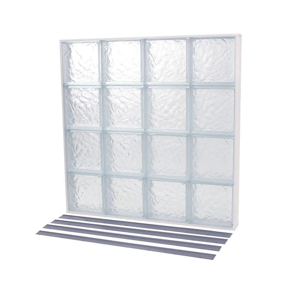 TAFCO WINDOWS 54.875 in. x 35.375 in. NailUp2 Ice Pattern Solid Glass Block Window