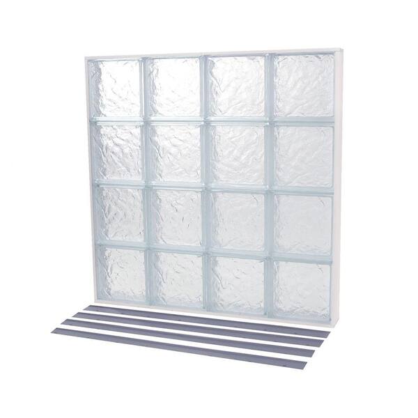 TAFCO WINDOWS 18.125 in. x 37.378 in. NailUp2 Ice Pattern Solid Glass Block Window