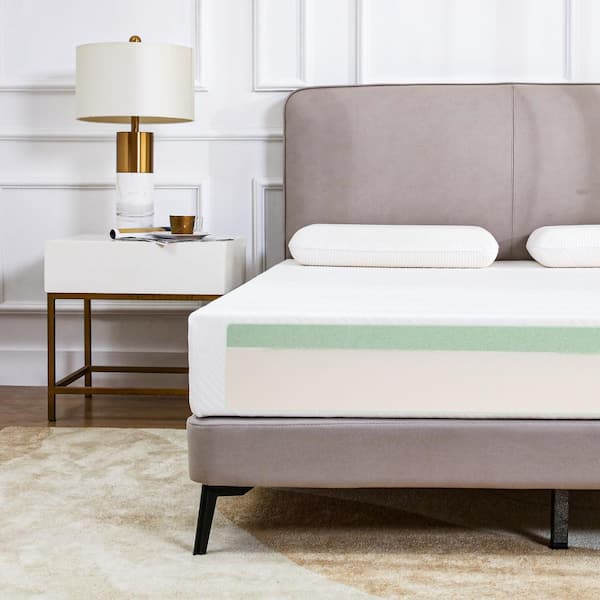 8 inch Memory Foam Mattress Green Tea Mattress Medium Firm,Queen