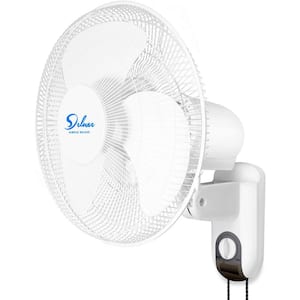 16 in. Simple Deluxe Household Pedestal White Wall Mount Fans Oscillating Quiet Operation Adjustable Tilt (2-Pack)