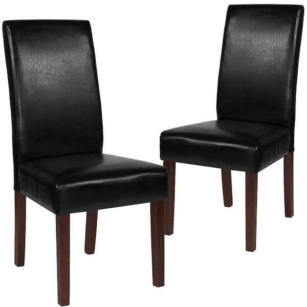 Carnegy Avenue Black Leather Dining Chairs (Set of 2)