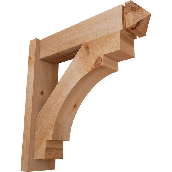Ekena Millwork 6 in. x 24 in. x 24 in. Merced Arts and Crafts Rough Sawn Western Red Cedar Outlooker