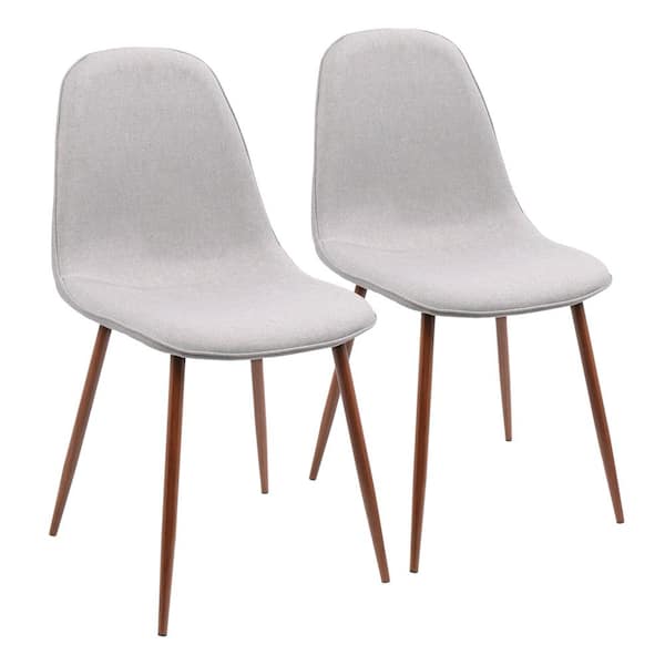 Lumisource Pebble Walnut and Grey Dining/Accent Chair (Set of 2)