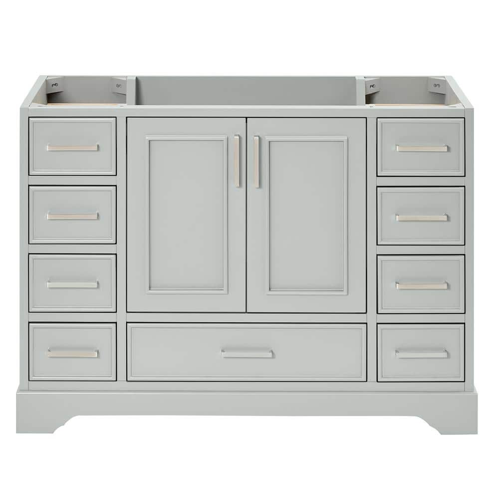 Stafford 48" Gray Hardwood Single Freestanding Vanity Cabinet