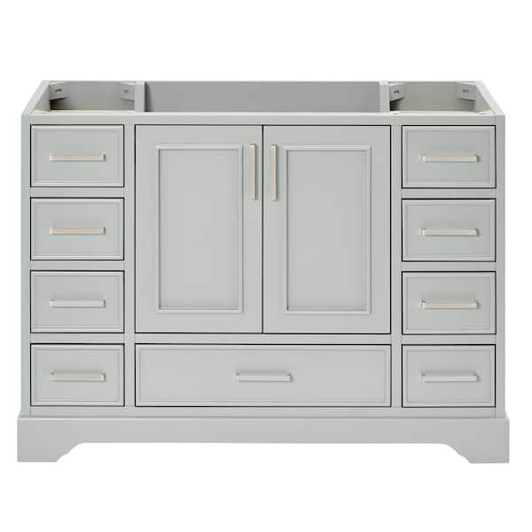 ARIEL Stafford 48.75 in. W x 21.5 in. D x 34.5 in. H Bath Vanity Cabinet without Top in Grey