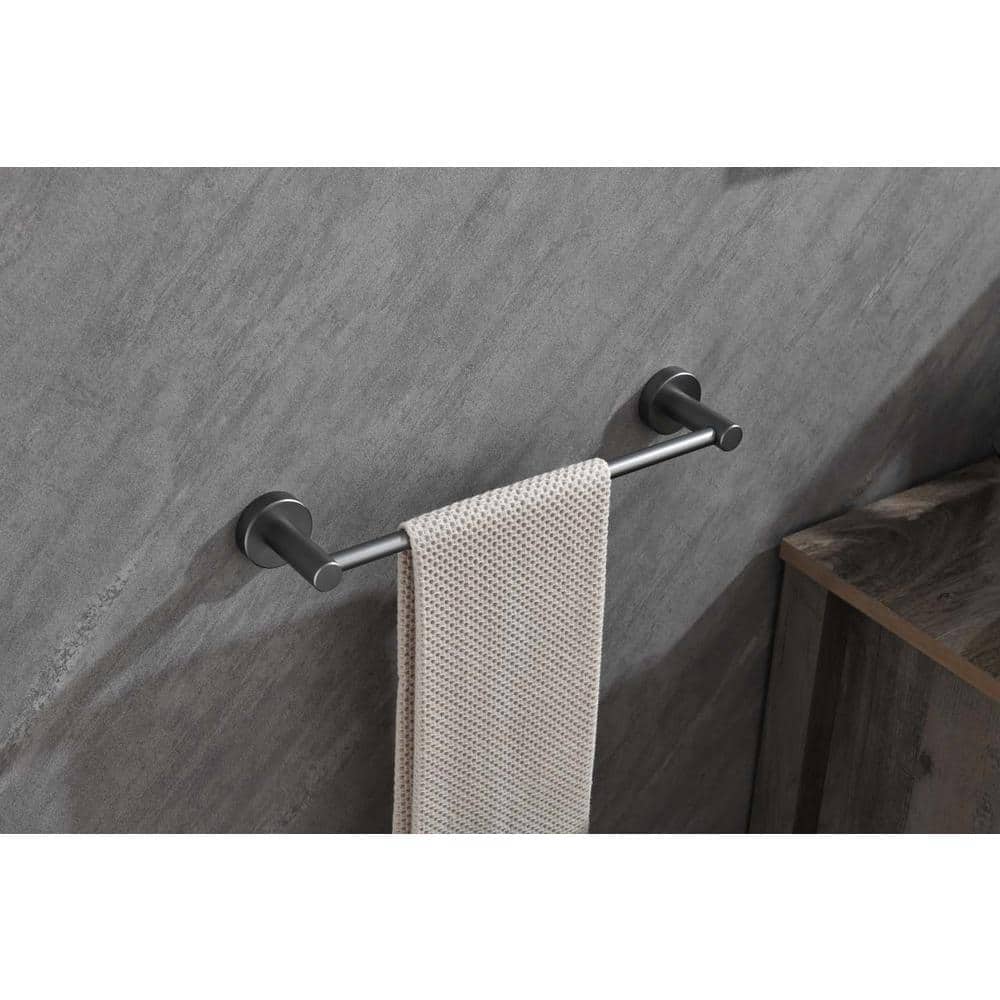 Gunmetal Black 6-Piece Aluminum Bathroom Hardware Set