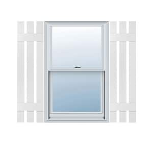 12 in. W x 36 in. H TailorMade Three Board Spaced (2 Batten), Board-n-Batten Shutters - White