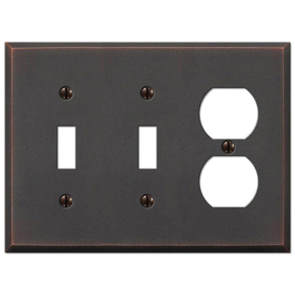 Aged Bronze 3-Gang Metal Wall Plate