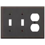 Manhattan 3 Gang 2-Toggle and 1-Duplex Metal Wall Plate - Aged Bronze