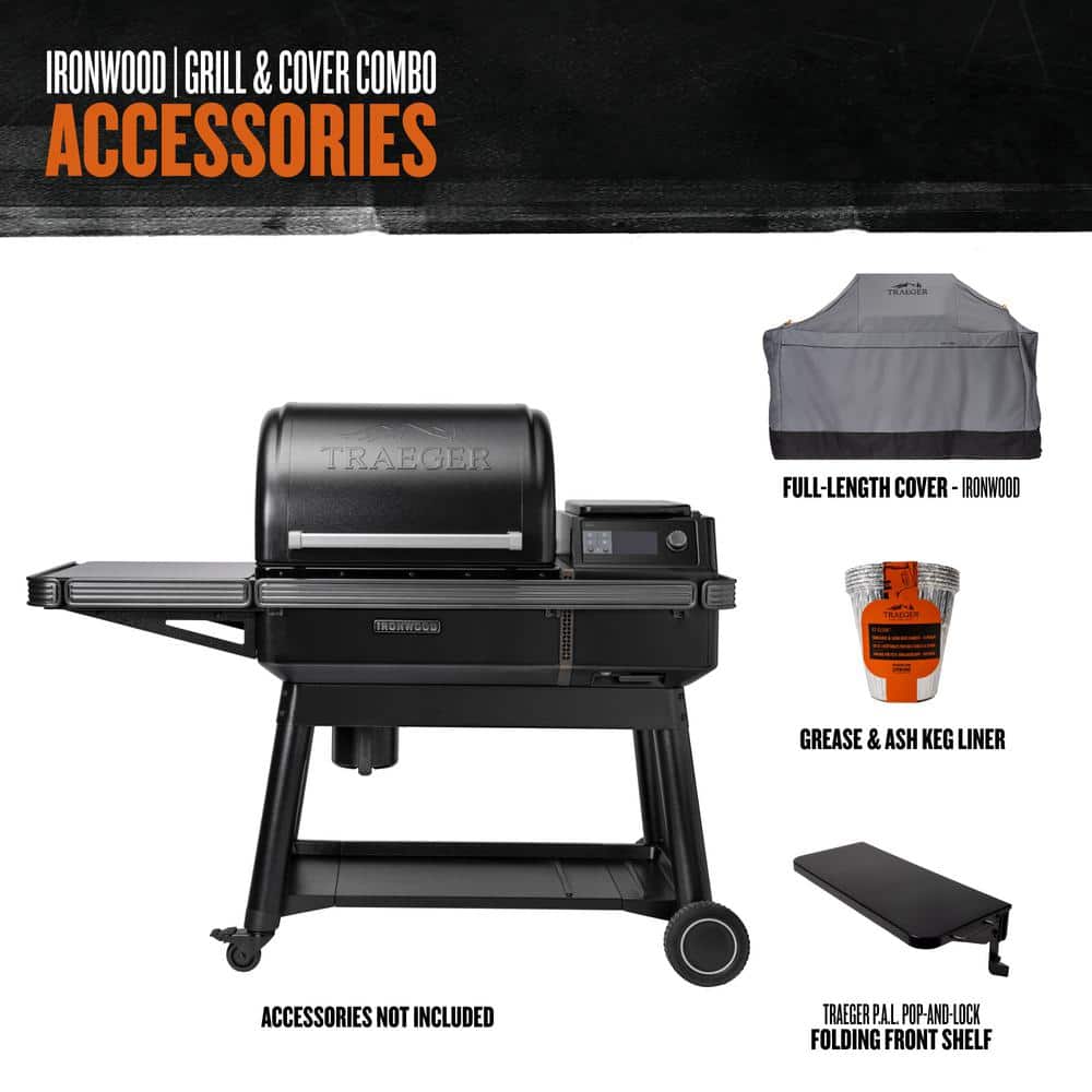 Traeger Ironwood Black Electric Wood Pellet Grill with WiFi
