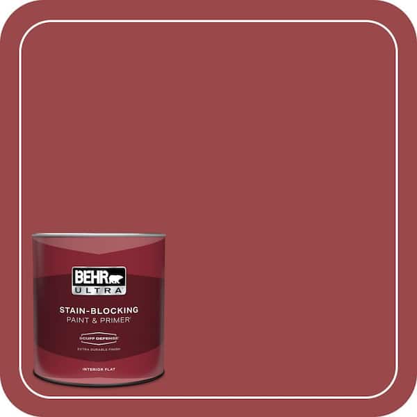 BEHR ULTRA 1 qt. #150D-7 Regal Red Extra Durable Flat Interior Paint & Primer