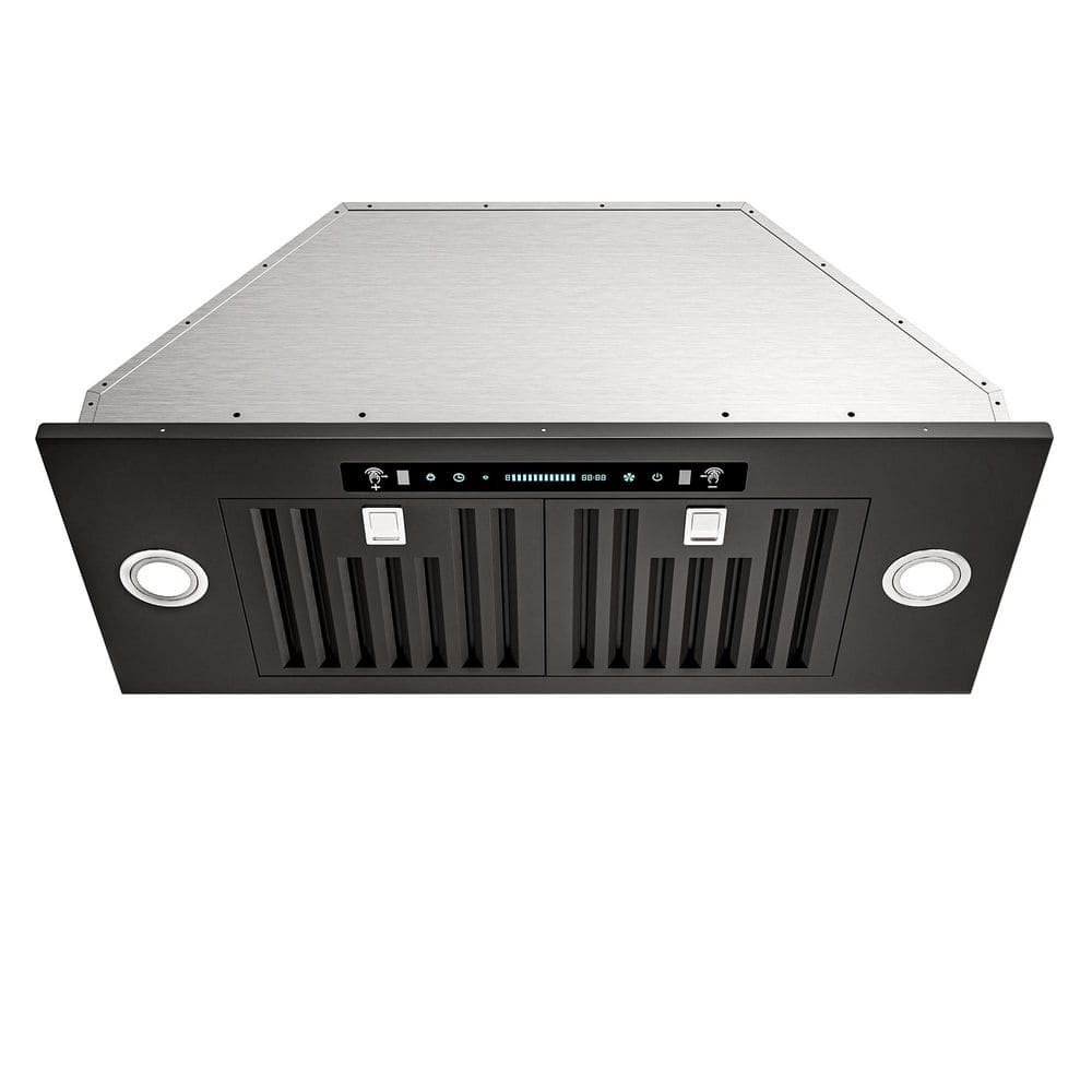 30 in. 900 CFM Convertible Insert Range Hood in Black Stainless Steel with 4-Speed Gesture and Touch Control