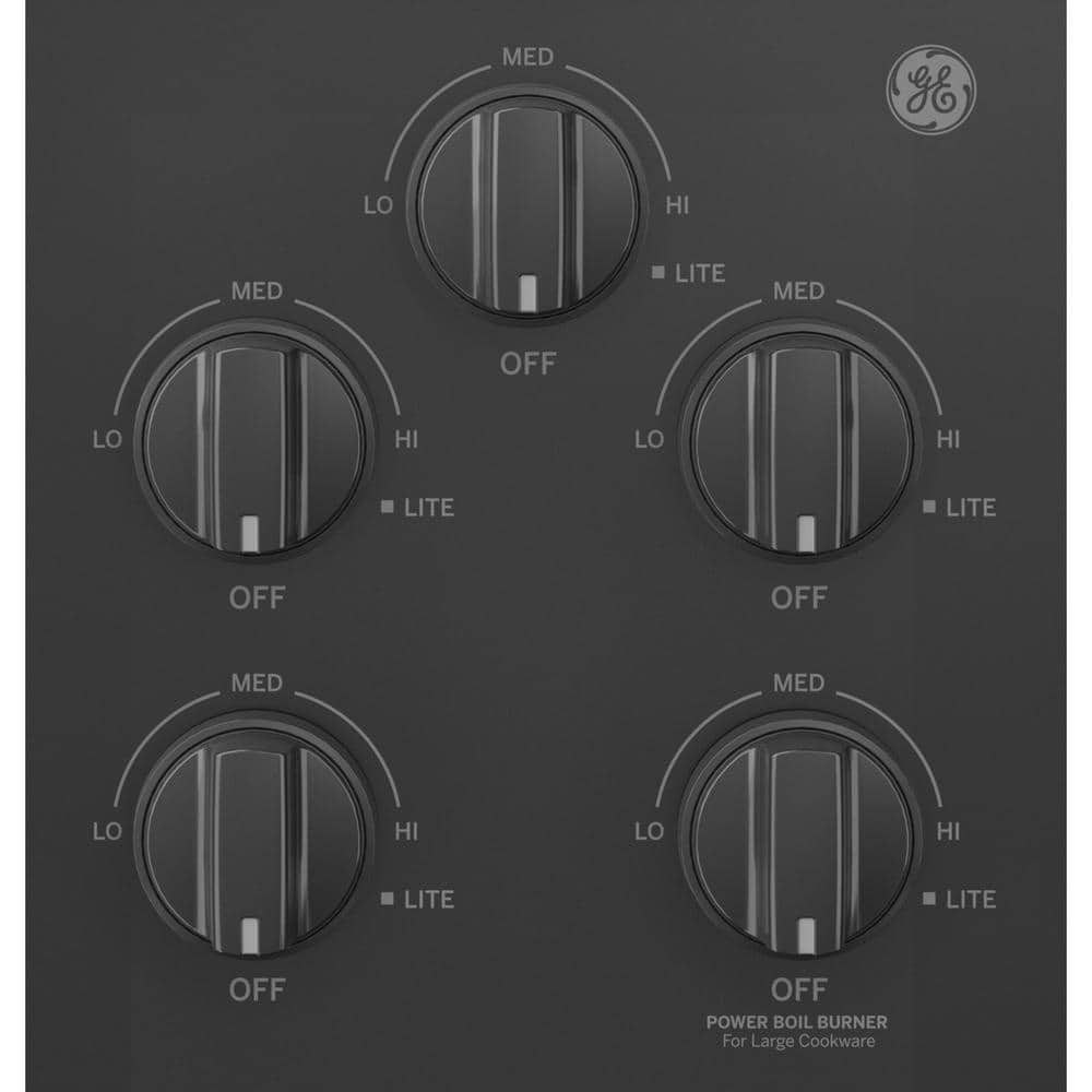 36" Black Stainless Steel Gas Cooktop with 5 Burners