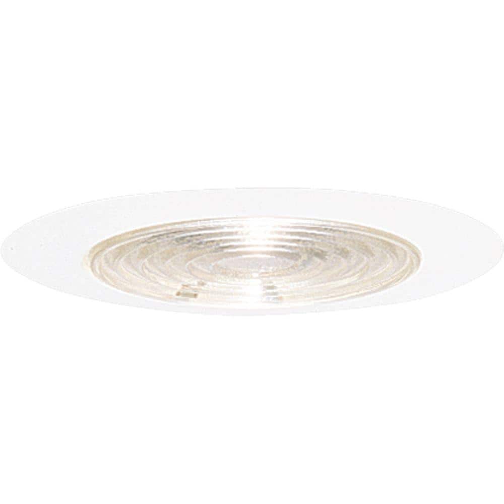 6 in. White Recessed Fresnel Shower Trim