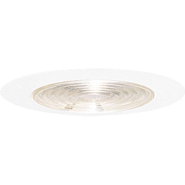 Progress Lighting 6 in. White Recessed Fresnel Shower Trim