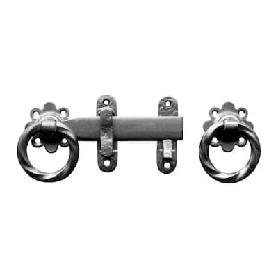 15 in. Black Antique Colonial Ring Latch