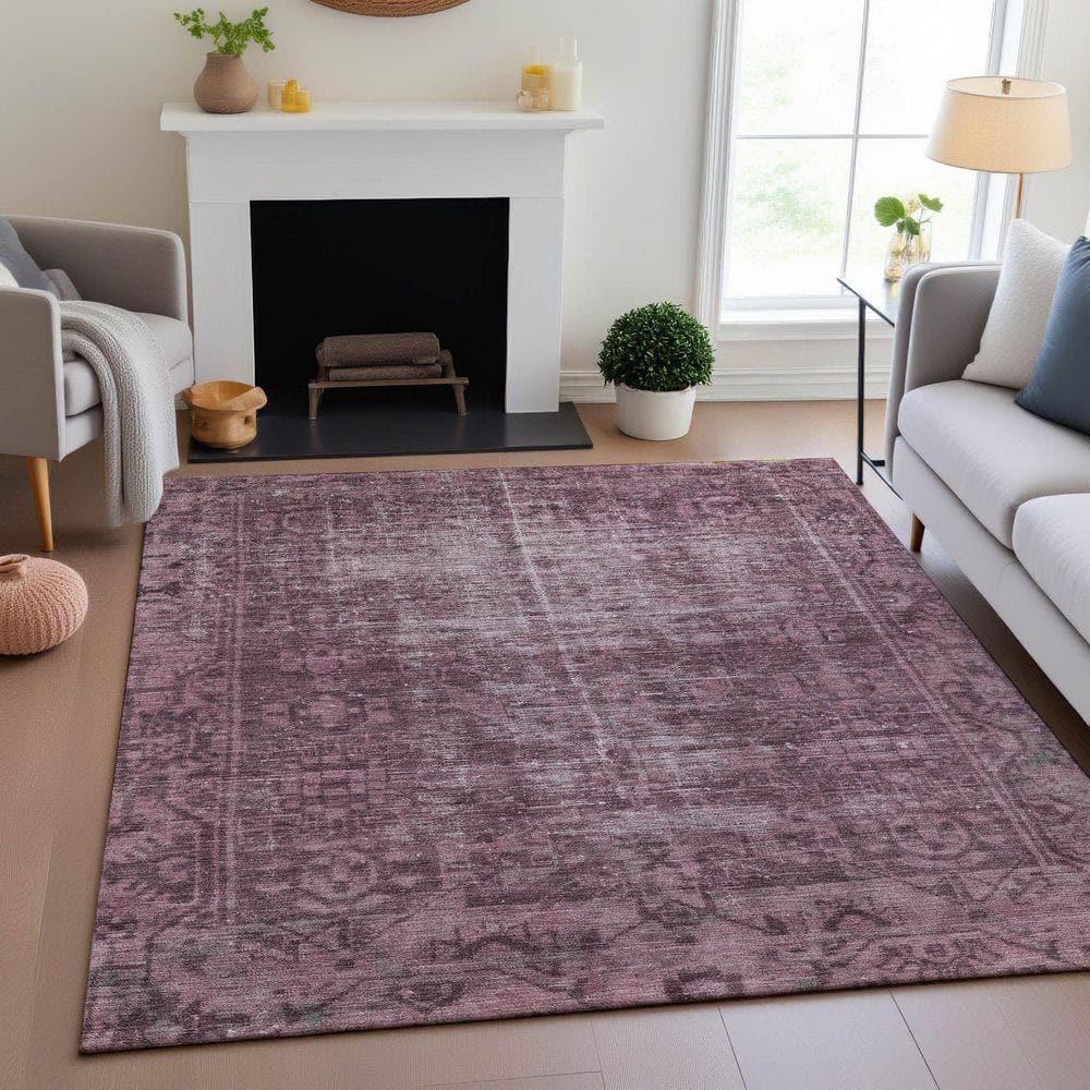 Addison Rugs Mayfield Premium Machine Washable Abstract AMF1228 Merlot ...