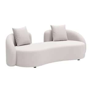 Sunny Isles Black Aluminum frame Outdoor Loveseat with Beige Cushions