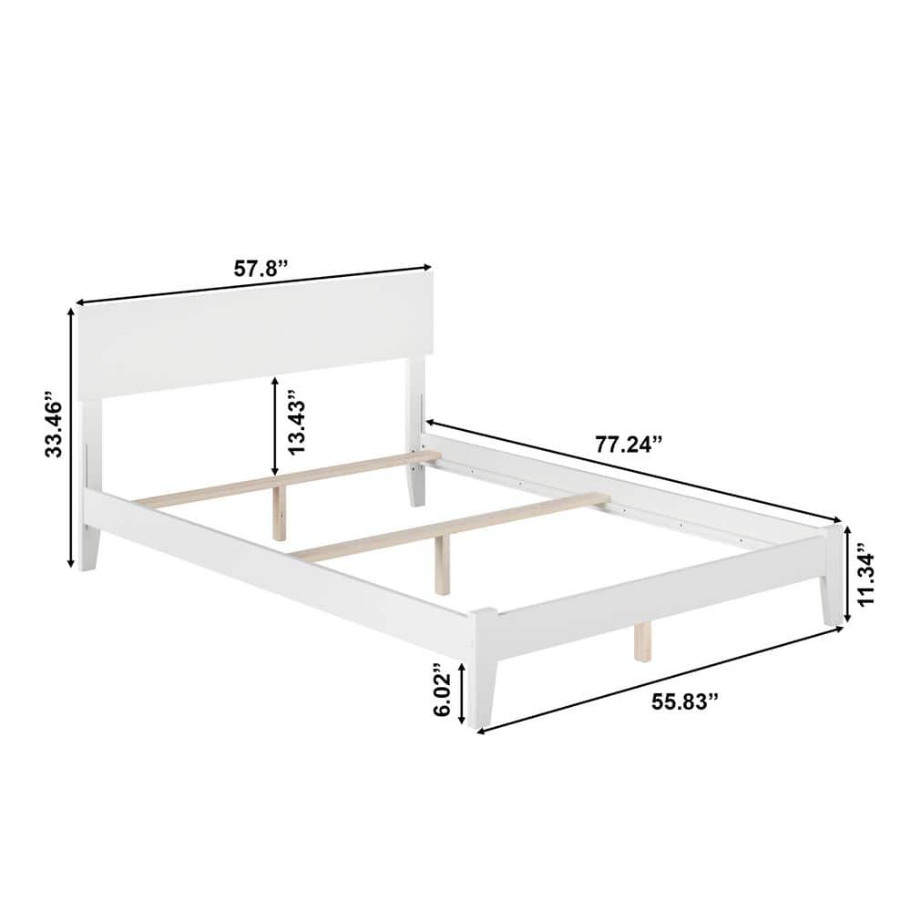 Orlando Full/Double Rubberwood Bed with Sleek Headboard and USB Ports