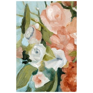 "Floral Harmony I" Bouquet Free Floating Reverse Unframed Printed Tempered Art Glass Wall Art 48 in. x 32 in.