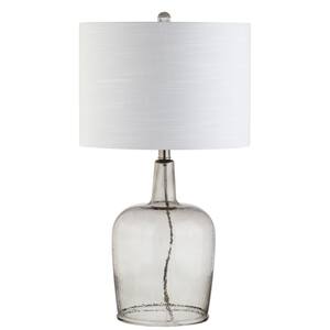 Augustine 26 in. Smoked Gray Glass Table Lamp