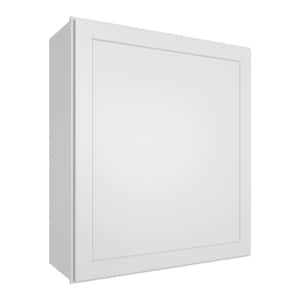 21 in. W x 12 in. D x 30 in. H in Shaker White Plywood Ready to Assemble Wall Cabinet 1-Door 2-Shelves Kitchen Cabinet