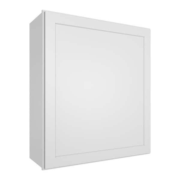 HOMEIBRO 21 in. W x 12 in. D x 30 in. H in Shaker White Plywood Ready to Assemble Wall Cabinet 1-Door 2-Shelves Kitchen Cabinet