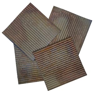 Corrugated Metal 2 ft. x 2 ft. Rusted Steel Lay-in Ceiling Tiles (40 sq. ft. /Case)