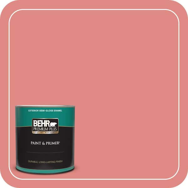 BEHR PREMIUM PLUS 1 qt. Home Decorators Collection #HDC-SP16-12 Begonia Semi-Gloss Enamel Exterior Paint & Primer