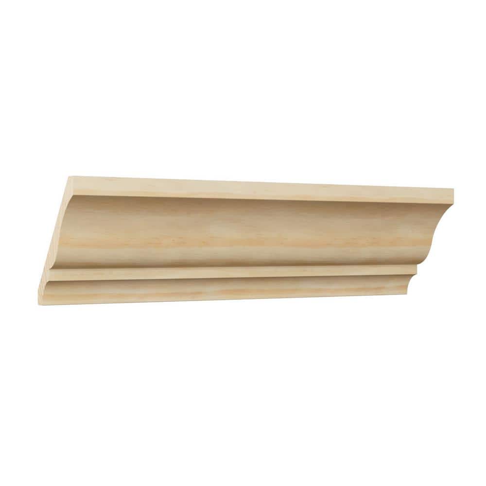 Natural Pine Solid Hardwood Crown Moulding, 96" Length