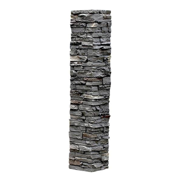 NextStone Slatestone 8 in. x 8 in. x 41 in. Rundle Ridge Faux Polyurethane Stone Post Cover