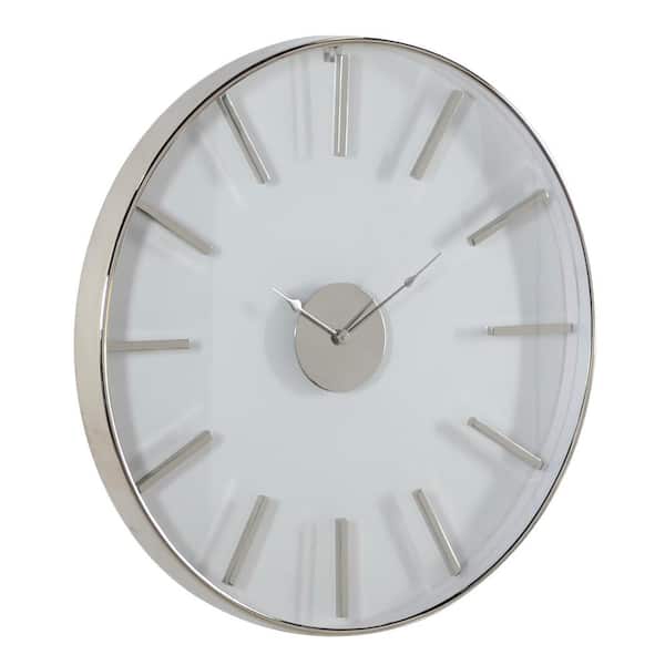 Litton Lane Silver Stainless Steel Wall Clock