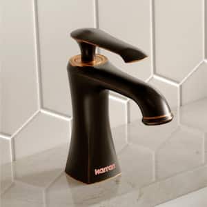 Woodburn Single Handle Single Hole Basin Bathroom Faucet with Matching Pop-Up Drain in Oil Rubbed Bronze