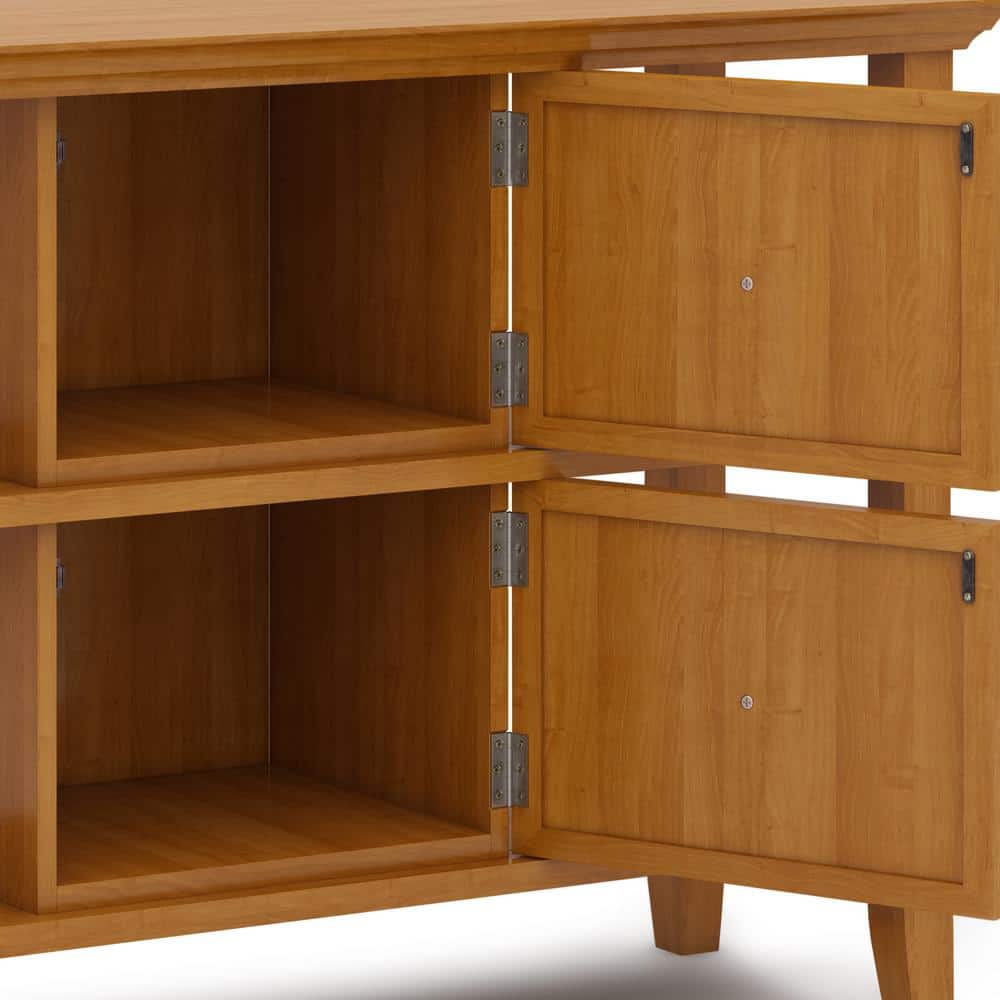 Acadian Light Golden Brown Solid Wood Console with Storage