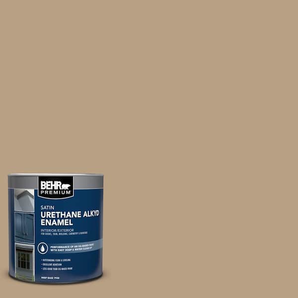 BEHR PREMIUM 1 qt. Home Decorators Collection #HDC-AC-12 Craft Brown Satin Enamel Urethane Alkyd Interior/Exterior Paint