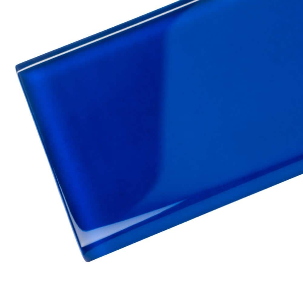 Cobalt Blue 3" x 12" Polished Glass Subway Wall Tile