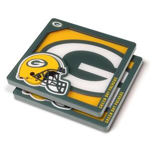 NFL Green Bay Packers 3D Logo 2-Piece Assorted Colors Acrylic Coasters