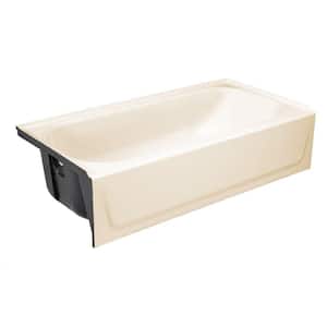 BootzCast 60 in. x 30 in. Soaking Alcove Bathtub with Left Drain in Biscuit