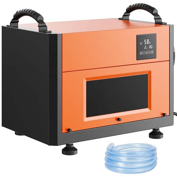 Commercial Dehumidifier 125 pt. 2000 sq. ft. Bucketless Commercial Dehumidifier in. Oranges/Peaches with Drain Hose